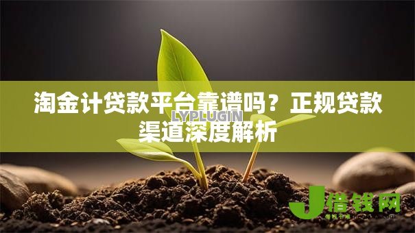 淘金计贷款平台靠谱吗？正规贷款渠道深度解析