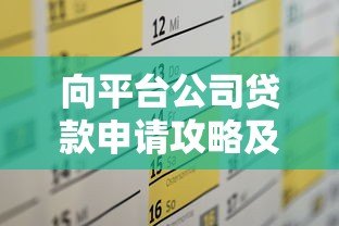 向平台公司贷款申请攻略及注意事项详解 向平台公司贷款申请攻略及注意事项详解