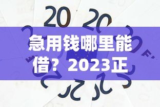 急用钱哪里能借？2023正规贷款平台推荐，快速到账安全靠谱