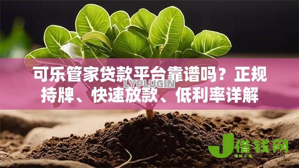 可乐管家贷款平台靠谱吗?正规持牌、快速放款、低利率详解 可乐管家贷款平台靠谱吗?正规持牌、快速放款、低利率详解