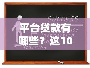 平台贷款有哪些?这10种常见类型必须知道 平台贷款有哪些?这10种常见类型必须知道