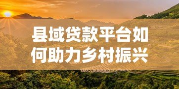 县域贷款平台如何助力乡村振兴？解析农村金融新机遇