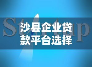 沙县企业贷款平台选择指南：条件、流程、注意事项