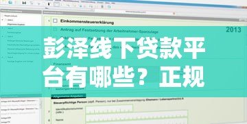 彭泽线下贷款平台有哪些?正规机构推荐及申请流程详解 彭泽线下贷款平台有哪些?正规机构推荐及申请流程详解