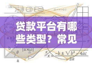贷款平台有哪些类型?常见6大类平台解析 贷款平台有哪些类型?常见6大类平台解析