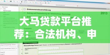 大马贷款平台推荐：合法机构、申请流程与避坑指南