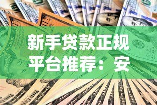 新手贷款正规平台推荐:安全可靠的选择指南 新手贷款正规平台推荐:安全可靠的选择指南