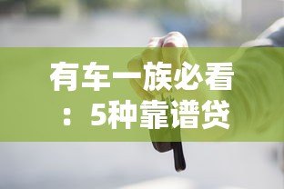有车一族必看:5种靠谱贷款平台及申请攻略 有车一族必看:5种靠谱贷款平台及申请攻略