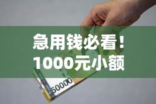 急用钱必看！1000元小额贷款平台推荐及申请指南