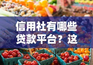 信用社有哪些贷款平台?这几种产品千万别错过 信用社有哪些贷款平台?这几种产品千万别错过