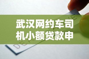 武汉网约车司机小额贷款申请指南及平台推荐