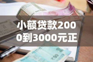 小额贷款2000到3000元正规平台推荐及申请攻略