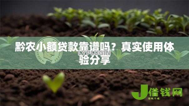 黔农小额贷款靠谱吗？真实使用体验分享