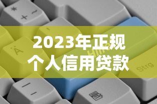 2023年正规个人信用贷款平台推荐：安全低息快速到账