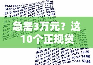 急需3万元?这10个正规贷款平台快速到账 轻松解决资金需求 急需3万元?这10个正规贷款平台快速到账 轻松解决资金需求