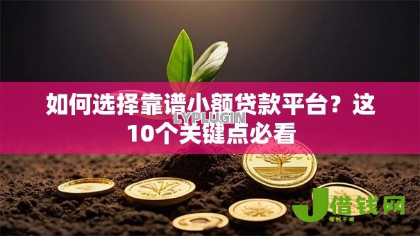 如何选择靠谱小额贷款平台？这10个关键点必看