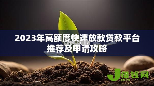 2023年高额度快速放款贷款平台推荐及申请攻略