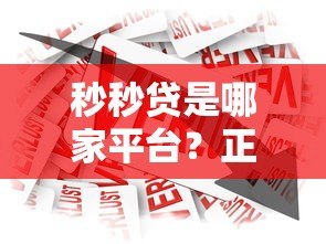 秒秒贷是哪家平台?正规贷款产品详解及申请流程 秒秒贷是哪家平台?正规贷款产品详解及申请流程