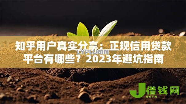 知乎用户真实分享：正规信用贷款平台有哪些？2023年避坑指南