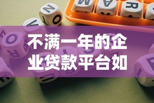 不满一年的企业贷款平台如何选？新平台风险与机遇全解析