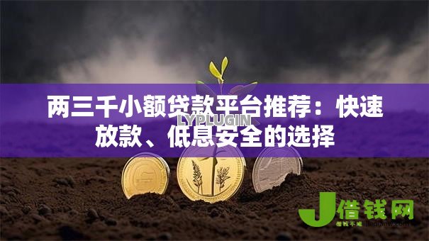 两三千小额贷款平台推荐：快速放款、低息安全的选择
