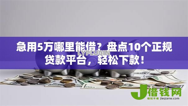 急用5万哪里能借？盘点10个正规贷款平台，轻松下款！