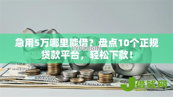 急用5万哪里能借？盘点10个正规贷款平台，轻松下款！