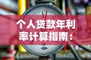 个人贷款年利率计算指南:平台借款必看攻略 个人贷款年利率计算指南:平台借款必看攻略