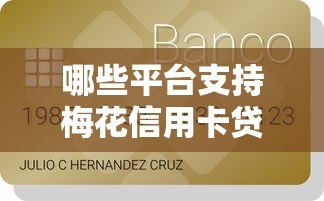 哪些平台支持梅花信用卡贷款?正规渠道全解析 哪些平台支持梅花信用卡贷款?正规渠道全解析