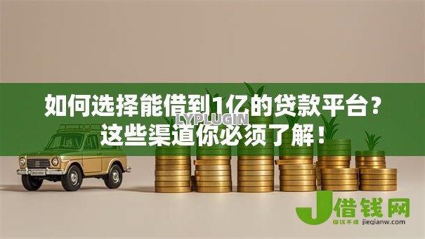 如何选择能借到1亿的贷款平台?这些渠道你必须了解! 如何选择能借到1亿的贷款平台?这些渠道你必须了解!