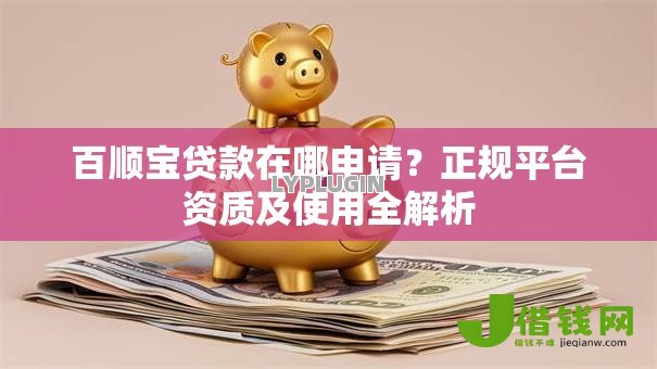 百顺宝贷款在哪申请？正规平台资质及使用全解析