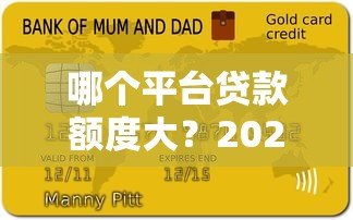 哪个平台贷款额度大?2023年高额度贷款平台推荐 哪个平台贷款额度大?2023年高额度贷款平台推荐