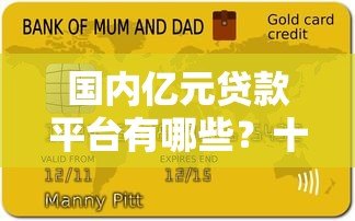 国内亿元贷款平台有哪些?十大知名公司盘点 国内亿元贷款平台有哪些?十大知名公司盘点