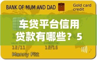 车贷平台信用贷款有哪些?5大靠谱渠道推荐 车贷平台信用贷款有哪些?5大靠谱渠道推荐