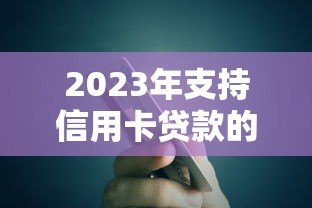 2023年支持信用卡贷款的网贷平台推荐指南