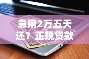 急用2万五天还？正规贷款平台选择与还款攻略