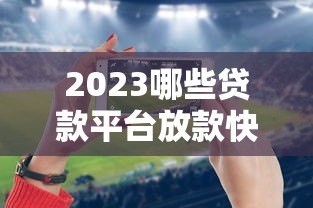 2023哪些贷款平台放款快？5大正规平台最快1小时到账