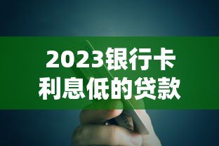 2023银行卡利息低的贷款平台推荐指南 2023银行卡利息低的贷款平台推荐指南