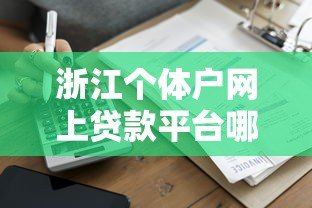 浙江个体户网上贷款平台哪家正规？2023最新申请攻略