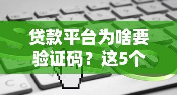 贷款平台为啥要验证码?这5个原因你一定要知道 贷款平台为啥要验证码?这5个原因你一定要知道