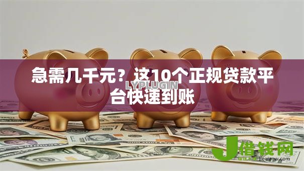 急需几千元？这10个正规贷款平台快速到账