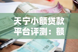 天宁小额贷款平台评测：额度、利率、申请条件全解析