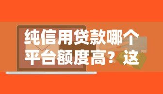 纯信用贷款哪个平台额度高？这5家轻松申请最高20万