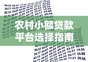 农村小额贷款平台选择指南:全村人借款必读攻略 农村小额贷款平台选择指南:全村人借款必读攻略