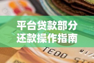平台贷款部分还款操作指南及注意事项
