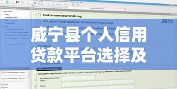 威宁县个人信用贷款平台选择及申请全攻略