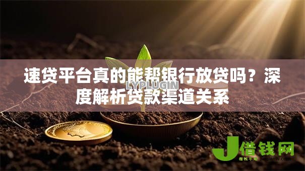 速贷平台真的能帮银行放贷吗？深度解析贷款渠道关系