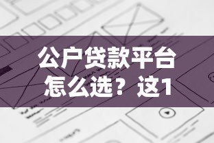 公户贷款平台怎么选?这10个要点帮你避坑 公户贷款平台怎么选?这10个要点帮你避坑