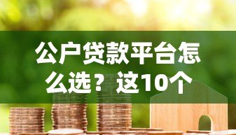 公户贷款平台怎么选?这10个要点帮你避坑 公户贷款平台怎么选?这10个要点帮你避坑