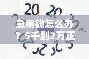 急用钱怎么办？5千到2万正规贷款平台真实测评